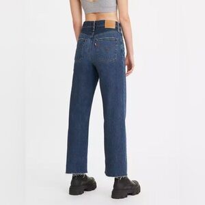 Levi's Ribcage Straight Leg Jeans - Dark Blue (altered waistband - NO GAP)